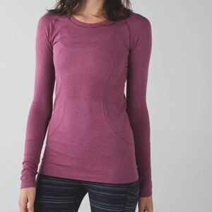Lululemon Swiftly Long Sleeve Crew Red Wine Size 8